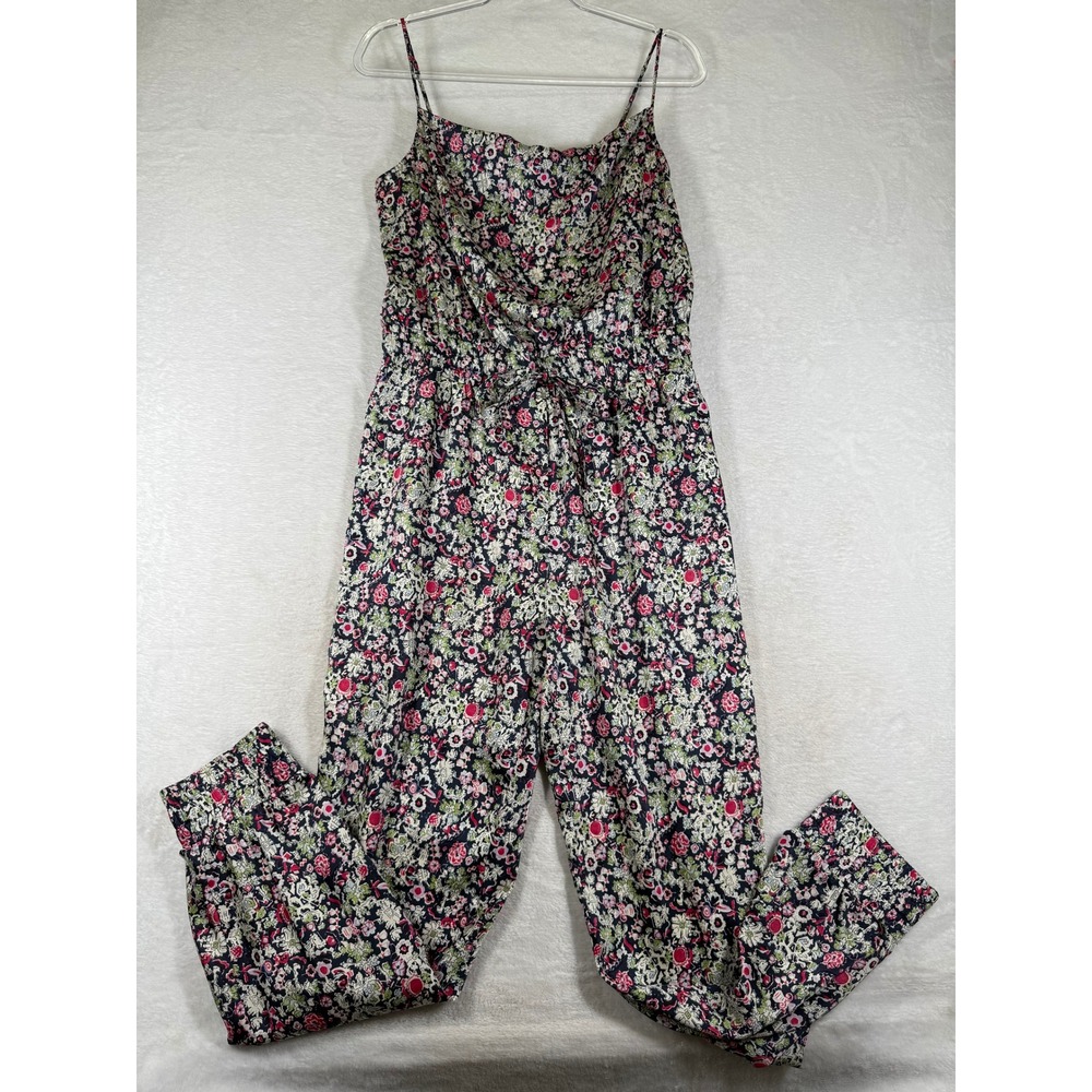 Cinq a Sept Finnley Navy Floral Square Neck Jogger Jumpsuit Womens S
